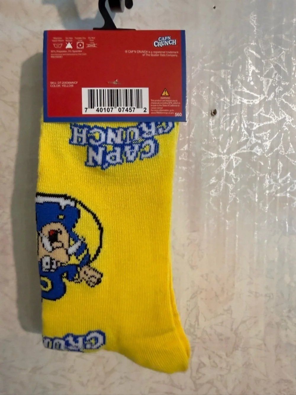 Cap’n Crunch Yellow Crew Socks, 